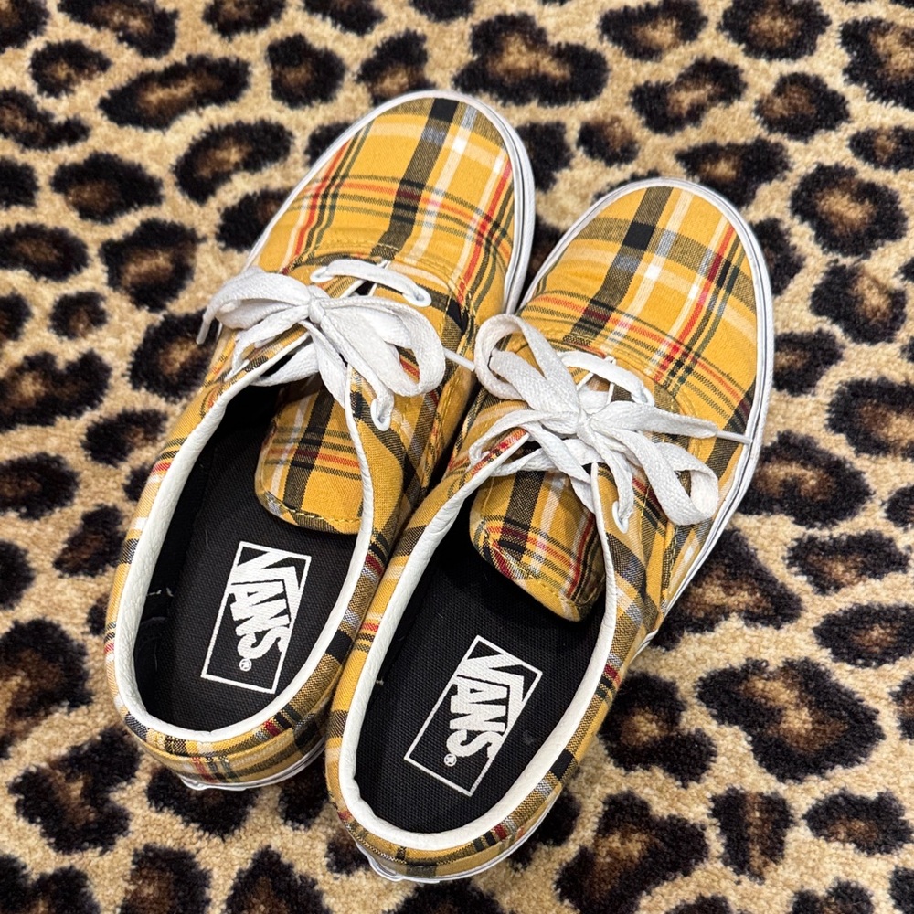 Vans Yellow Plaid Sneakers